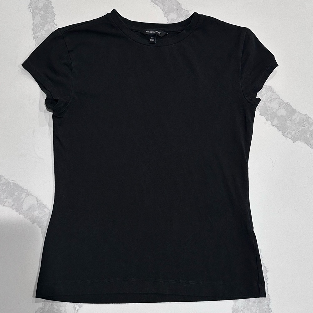 Banana Republic Women’s Black Basic Short Sleeve Tee XS stretchy and soft